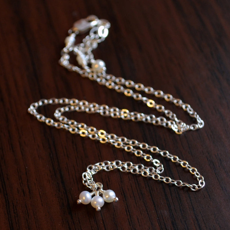 Dainty White Pearl Necklace for Girls