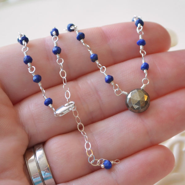 Lapis Lazuli Necklace and a Iron Pyrite Pendan