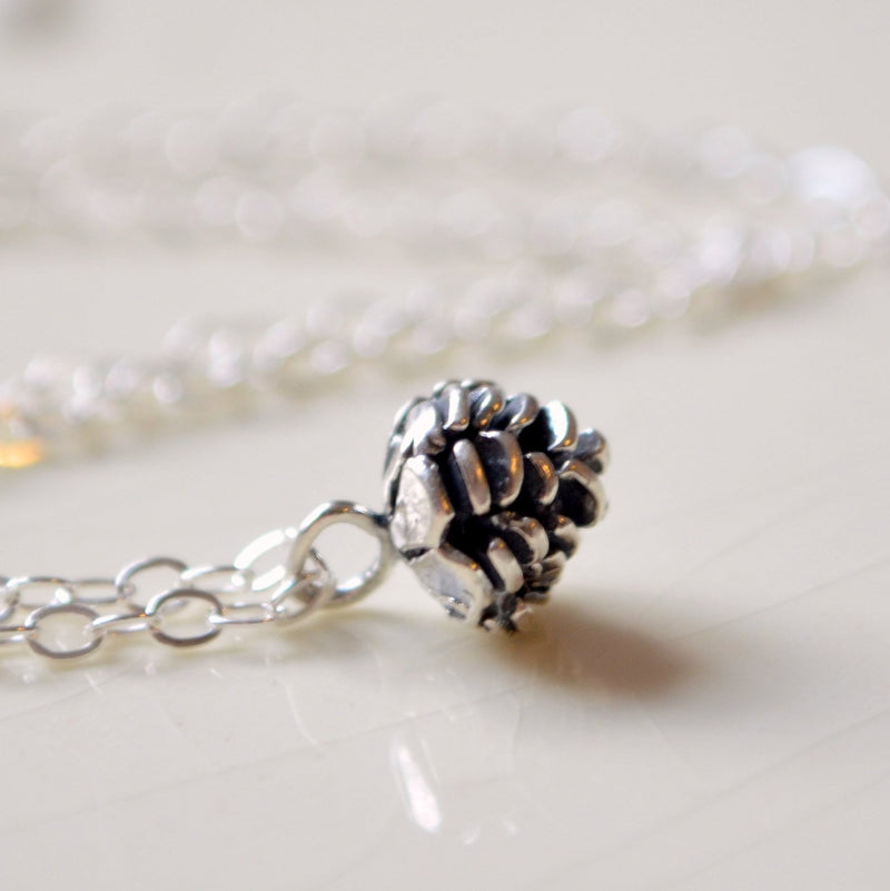 Pine Cone Necklace in Sterling Silver