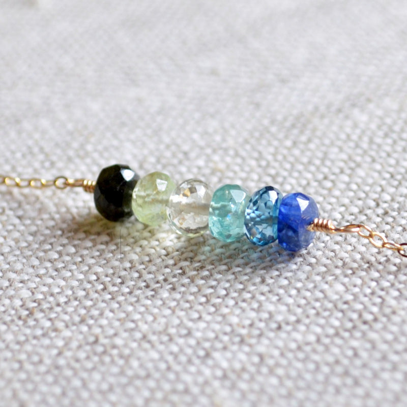 Blue and Green Gemstone Necklace