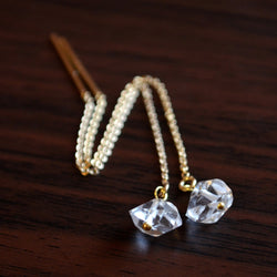 Herkimer Diamond Earrings with Silver or Gold Threaders