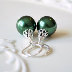 Green Christmas Earrings