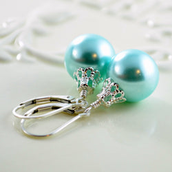 Holiday Earrings with Interchangeable Colours and Glass Pearl