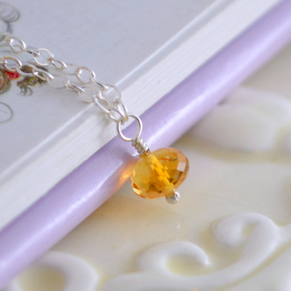 Dainty Citrine Necklace for