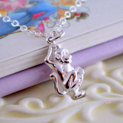 Little Monkey Necklace in Sterling Silver