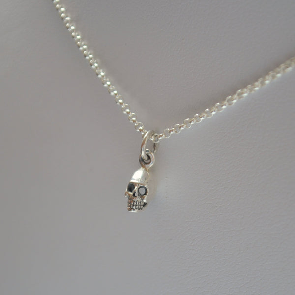 Skull Necklace in Sterling Silver for Boys or Girls