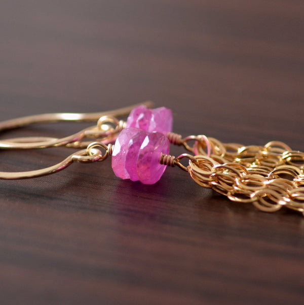 Pink Sapphire Earrings