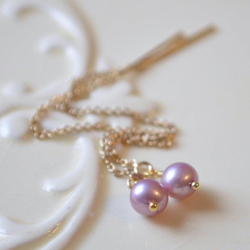 Lavender Pearl Earrings