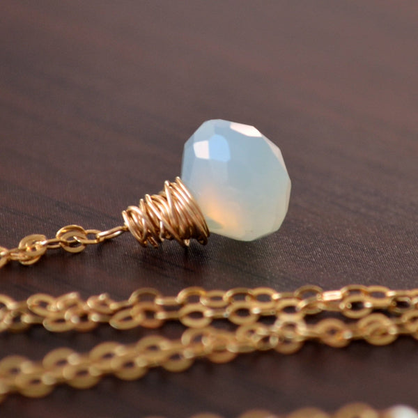 Pastel Blue Chalcedony Necklace