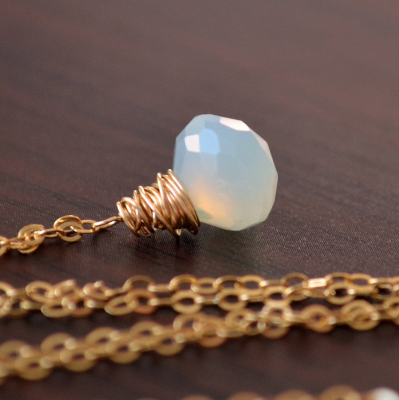 Pastel Blue Chalcedony Necklace