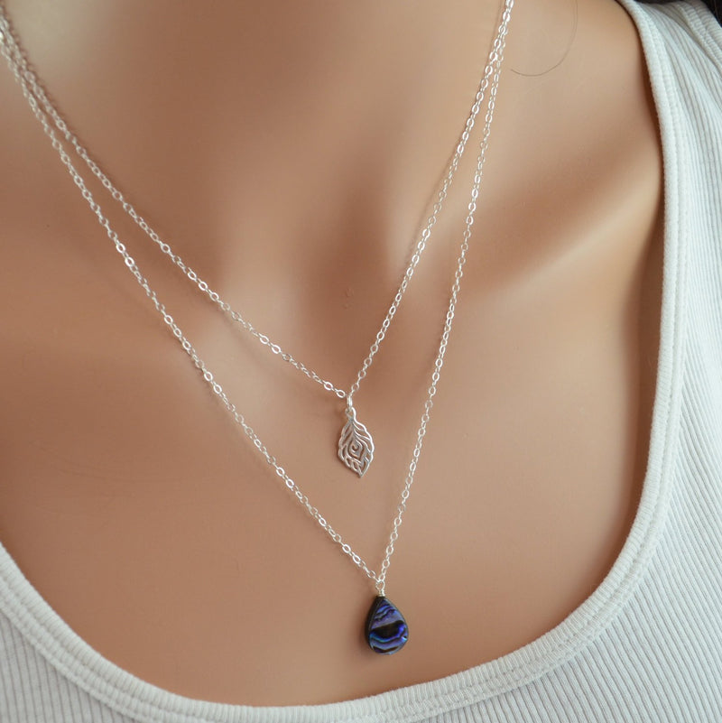 Layered Necklace Set with London Blue Topaz