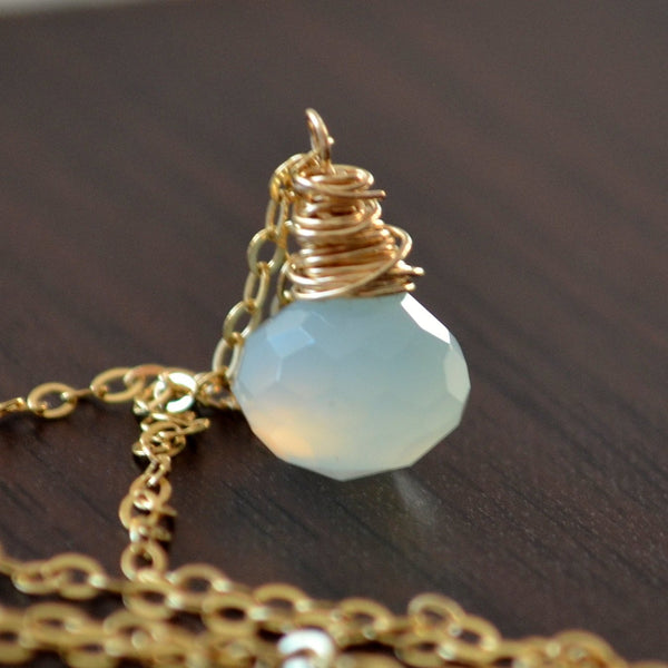 Pastel Blue Chalcedony Necklace