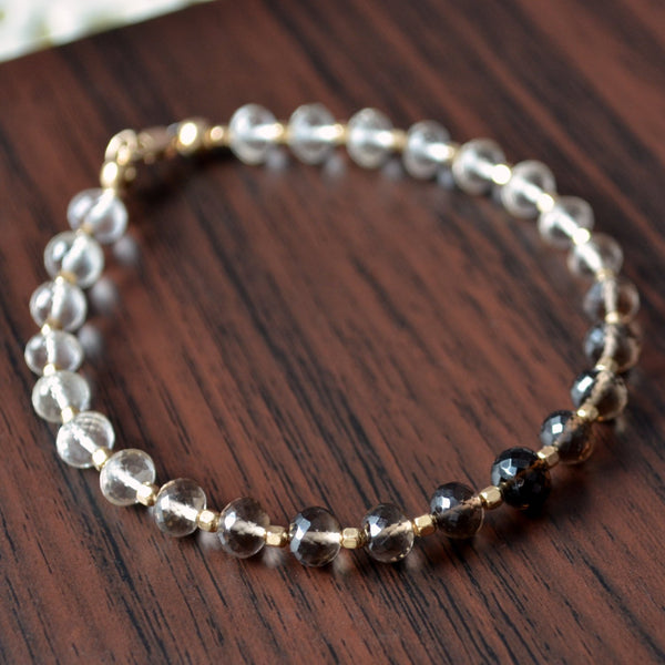 Smoky Quartz Jewelry, Beaded Bracelet