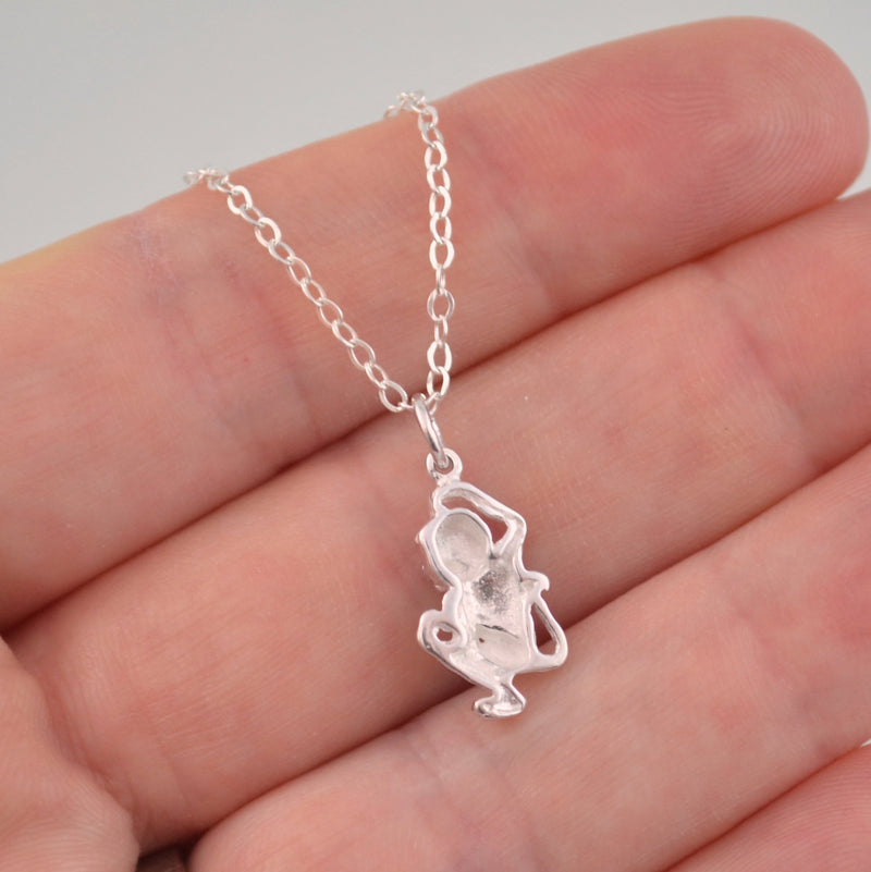 Little Monkey Necklace in Sterling Silver