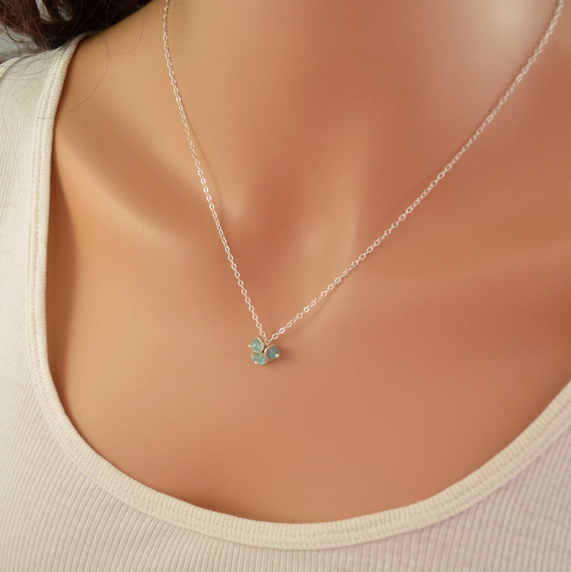 Sterling Silver Necklace with Apatite Gemstone