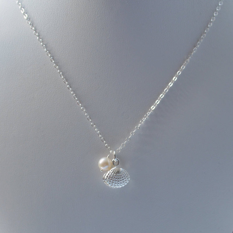 Silver Seashell Necklace for Beach Weddings
