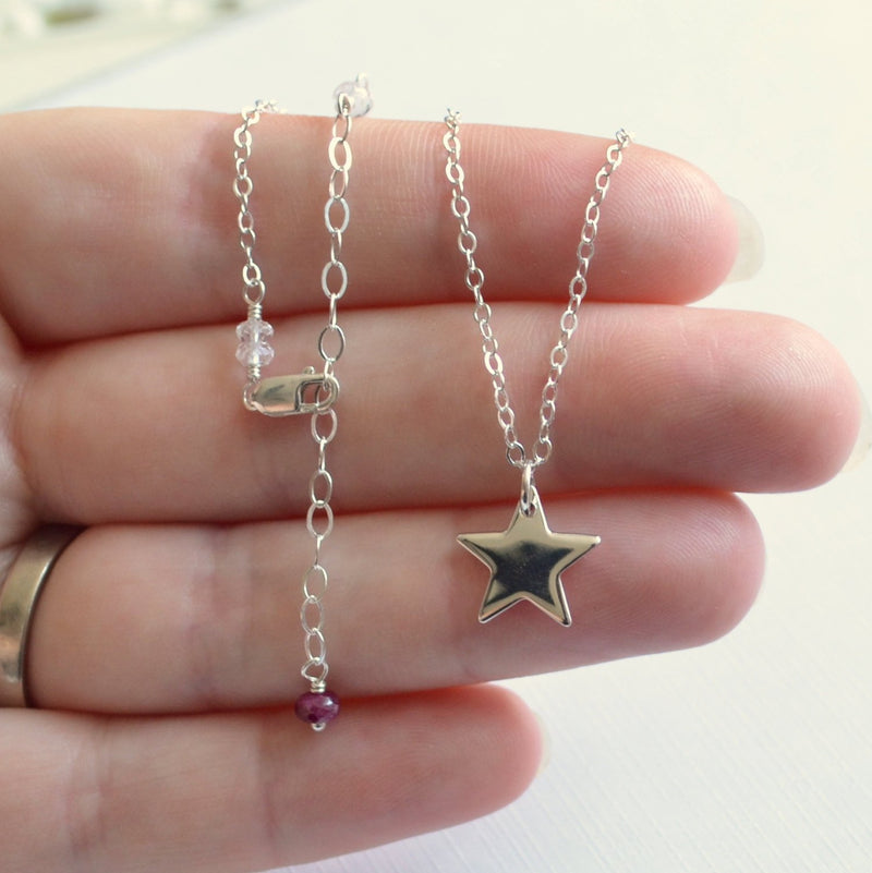 Sterling Silver Star Necklace for Girls