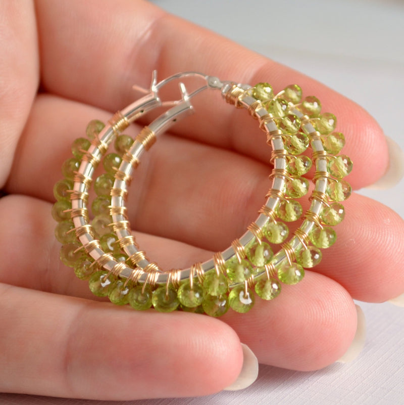 Peridot Hoop Earrings