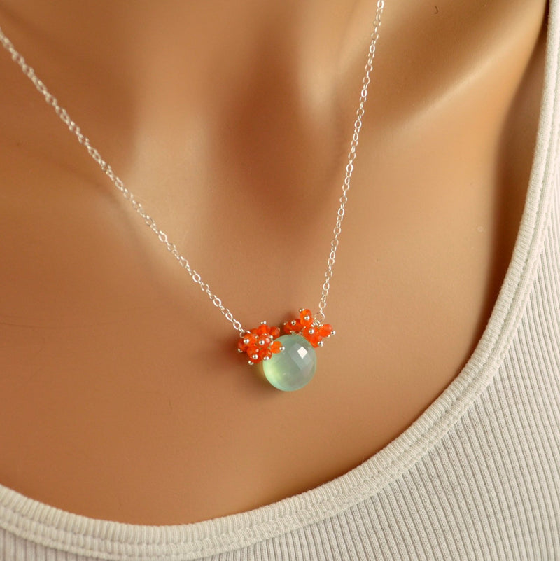 Gemstone Necklace with Aqua Chalcedony