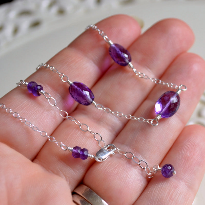 Luxe Amethyst Necklace in Sterling Silver