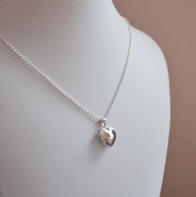 Sterling Silver Heart Locket Necklace for Girls