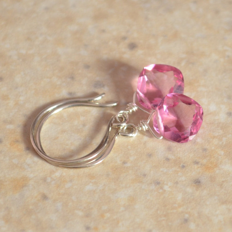 Candy Pink Quartz Earrings
