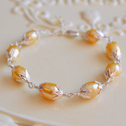 Easter Bracelet for Girls with Yellow Freshwater Pearls