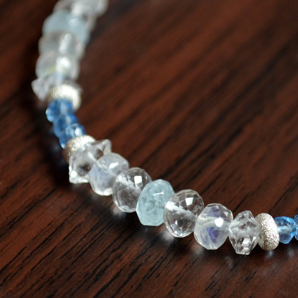 Blue Beaded Bracelet with Gemstones