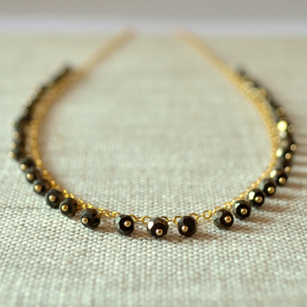 Pyrite Fringe Necklace