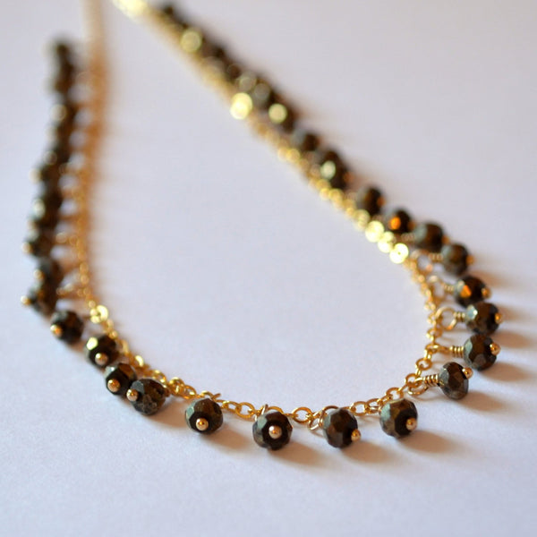 Pyrite Fringe Necklace