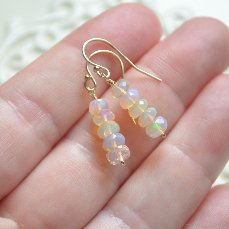 Real Opal Earrings in Gold