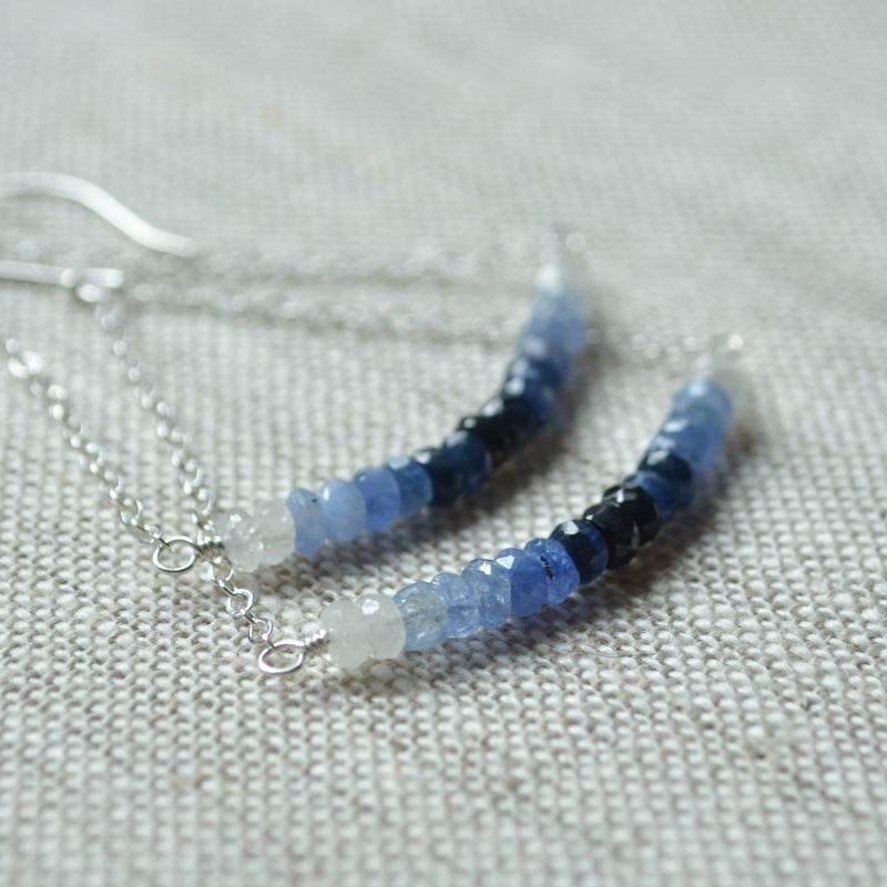 Sapphire Ombre Earrings in Sterling Silver